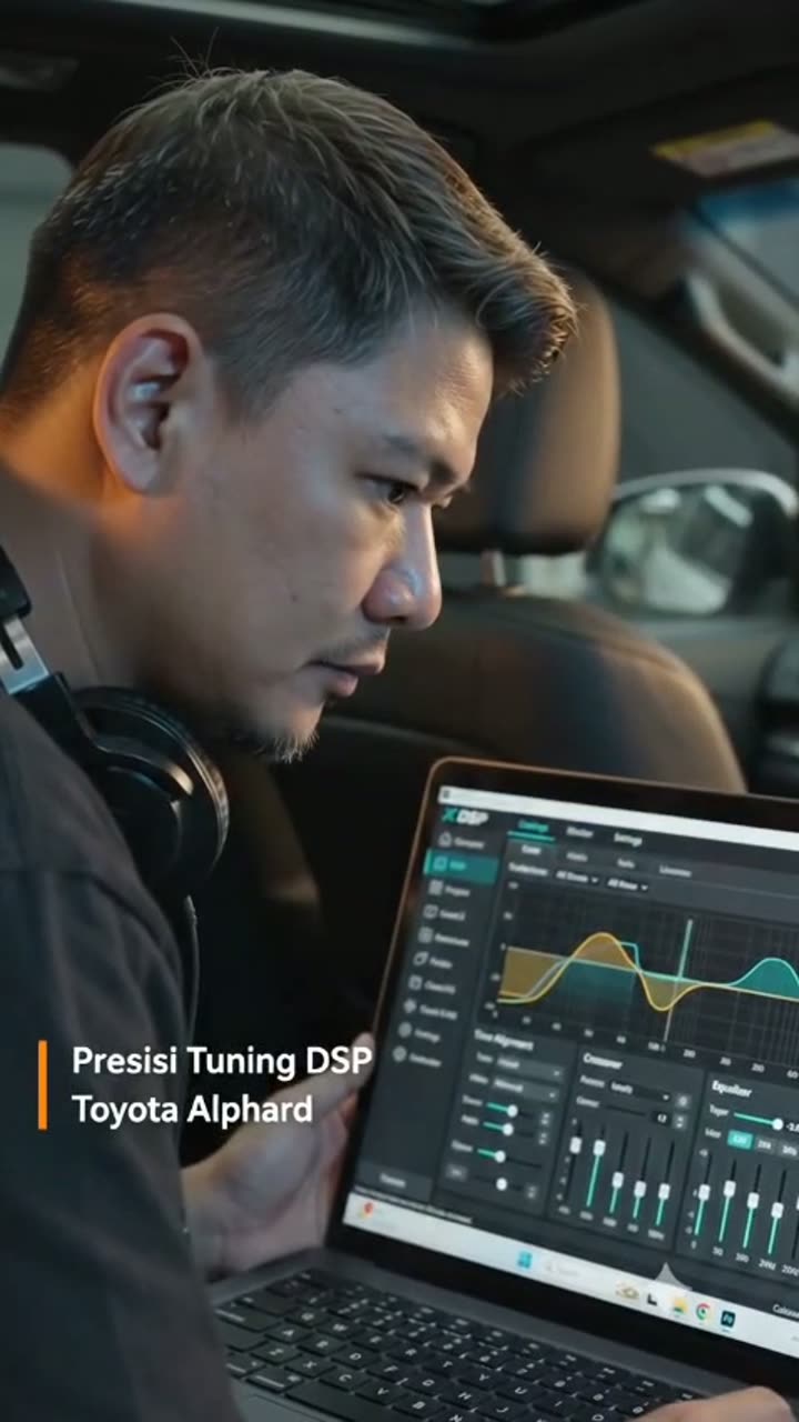 Proses tuning DSP audio mobil pada Toyota Alphard