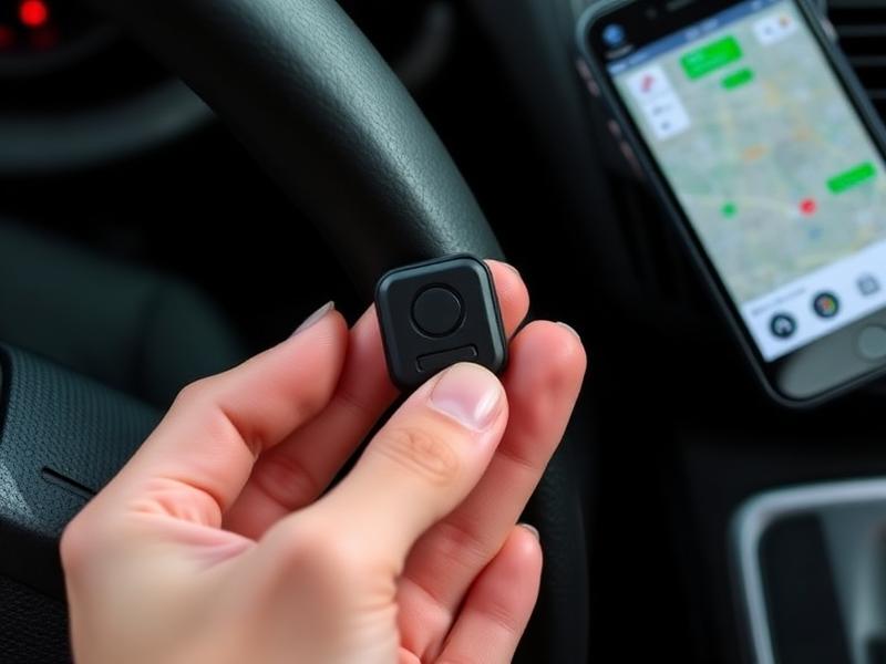 Perangkat GPS tracker mobil dan aplikasi peta pelacakan kendaraan di smartphone